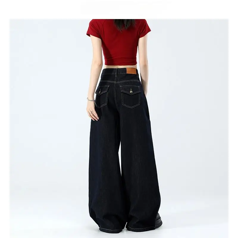 Loose High Waist Wide Leg Blue Jeans Women's New Style Comfortable plus Size Slimming Lazy Straight Floor-Length Pants
Loose High Waist Wide Leg Blue Jeans Women's New Style Comfortable plus Size Slimming Lazy Straight Floor-Length Pants