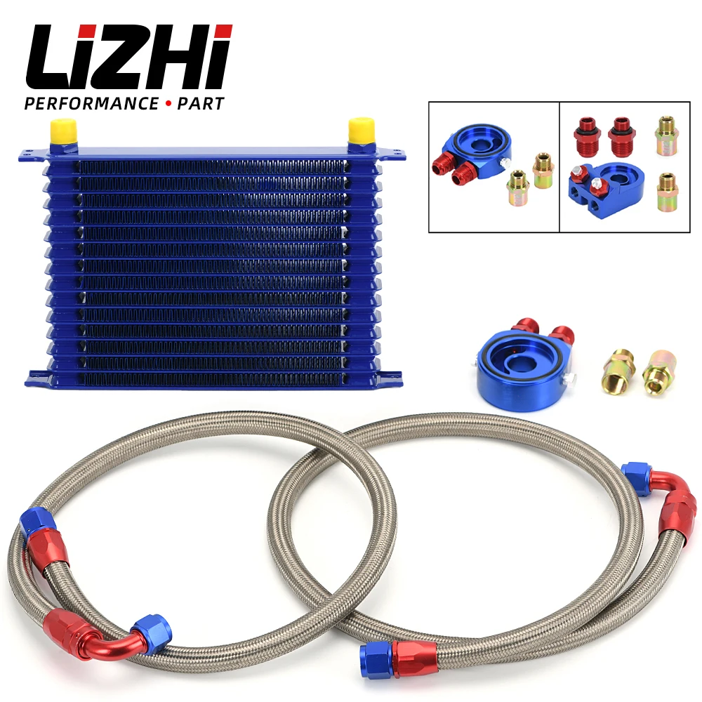 LIZHI - UNIVERSAL 15 ROWS OIL COOLER KIT + OIL FILTER SANDWICH ADAPTER + STAINLESS STEEL BRAIDED OIL HOSE WITH PQY STICKER+BOX
LIZHI - UNIVERSAL 15 ROWS OIL COOLER KIT + OIL FILTER SANDWICH ADAPTER + STAINLESS STEEL BRAIDED OIL HOSE WITH PQY STICKER+BOX