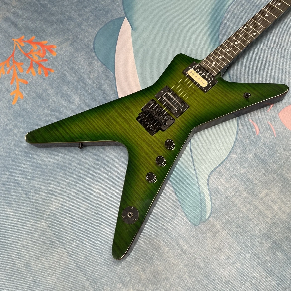 Dark green 6-string electric guitar with rosewood fingerboard and dot inlays guitars, professional performance electric guitarra
Dark green 6-string electric guitar with rosewood fingerboard and dot inlays guitars, professional performance electric guitarra