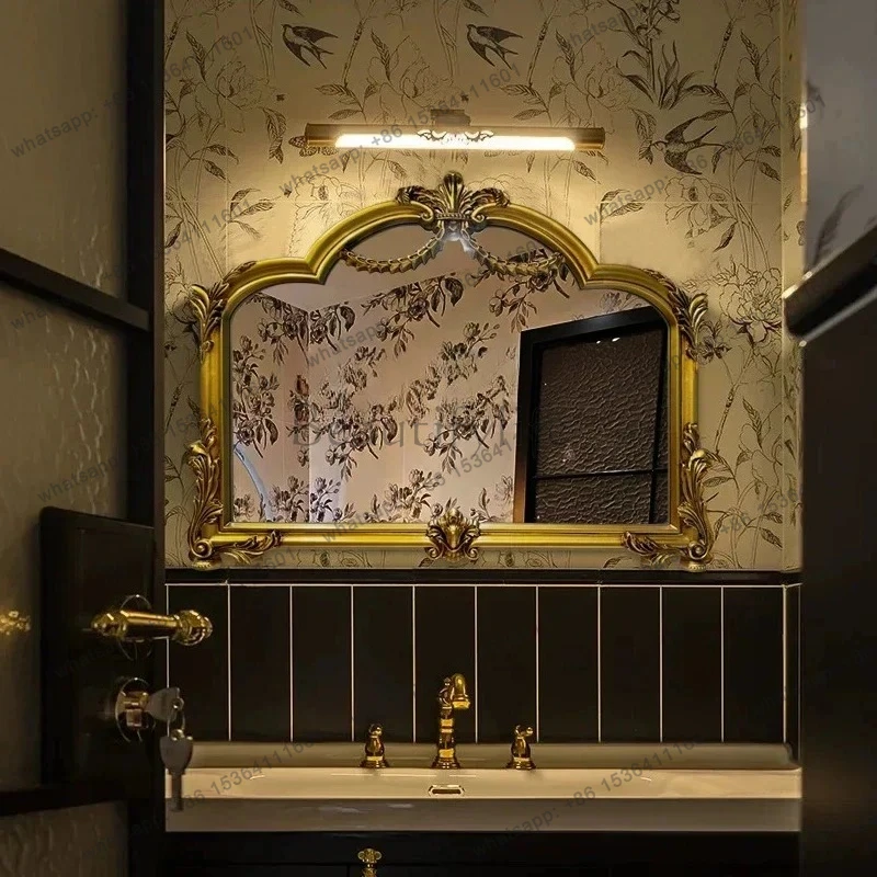 French European Retro Carved Arch Bathroom Mirror Vanity Mirror Decorative Mirror
French European Retro Carved Arch Bathroom Mirror Vanity Mirror Decorative Mirror