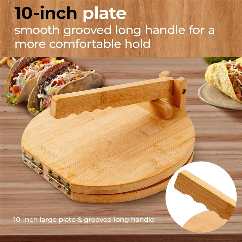 A74U Wooden Tortilla Press 10 Inches Wood Tortilla Press Maker, With Rolling Pin & 50 Pcs Parchment Paper, For Homemade
A74U Wooden Tortilla Press 10 Inches Wood Tortilla Press Maker, With Rolling Pin & 50 Pcs Parchment Paper, For Homemade