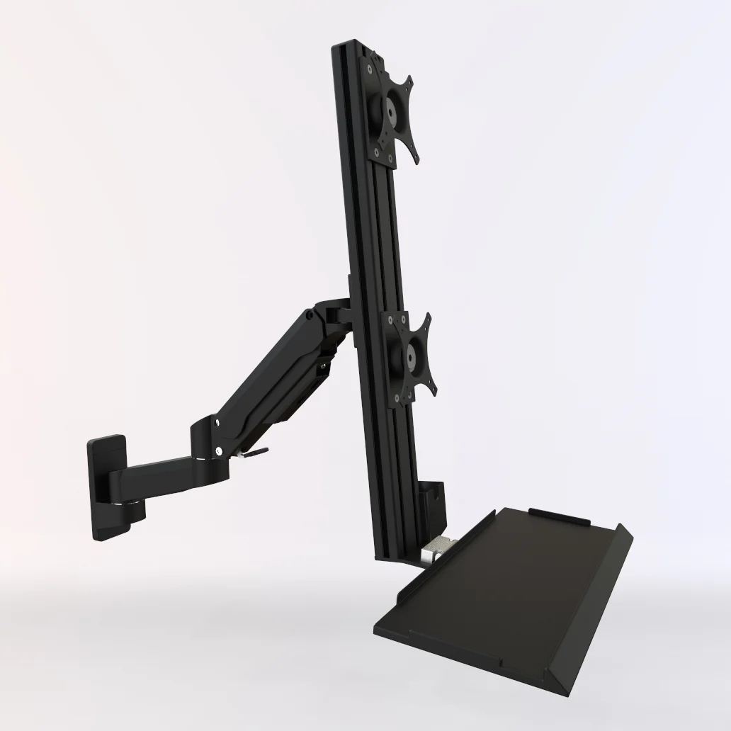 Black T8-GA02KB-SPA Dual Screen Workstation Wall Mount 360° Degree Rotation 90° Max Industrial Application Arm New
Black T8-GA02KB-SPA Dual Screen Workstation Wall Mount 360° Degree Rotation 90° Max Industrial Application Arm New