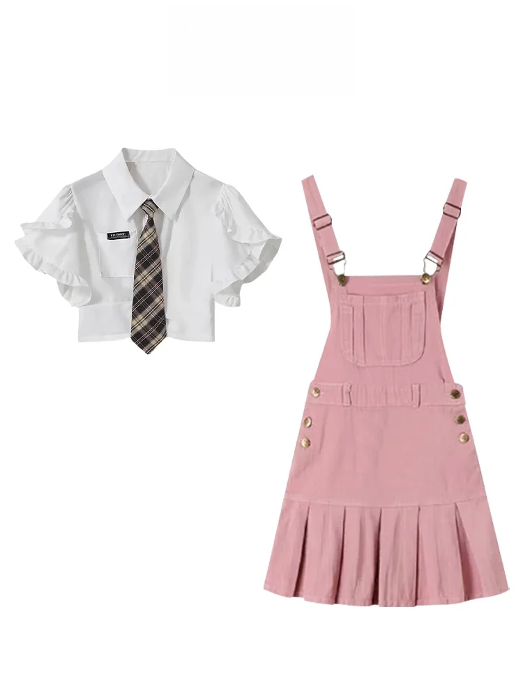 Faionable Large Size JK Set Summer School Sle ort Sve irt with Pleated Overalls Trendy Outfit Casual Workwear
Faionable Large Size JK Set Summer School Sle ort Sve irt with Pleated Overalls Trendy Outfit Casual Workwear