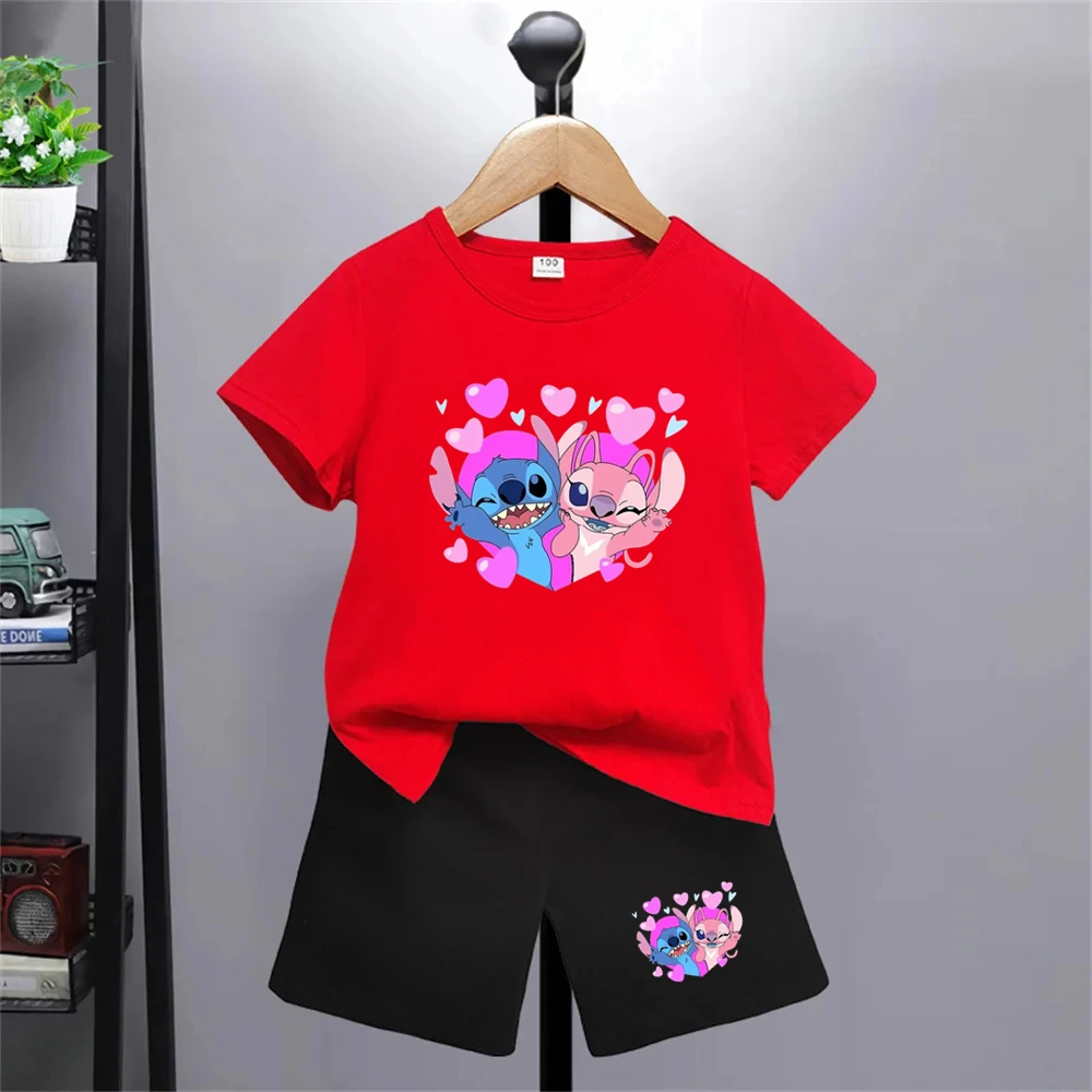 Summer Boys Girls Clothes Disney Stitch Anime Print Short Sleeve TShirt Set Kids' Leisure Top Shorts Suitable Children red Tee
Summer Boys Girls Clothes Disney Stitch Anime Print Short Sleeve TShirt Set Kids' Leisure Top Shorts Suitable Children red Tee