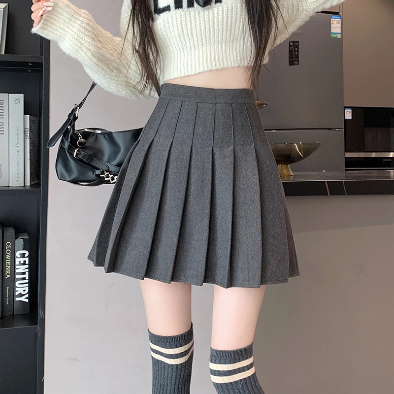 Women Pleated Skirt High Waist Slimming Effect New Woolen Autumn Winter Short A Line Skirt
Women Pleated Skirt High Waist Slimming Effect New Woolen Autumn Winter Short A Line Skirt
