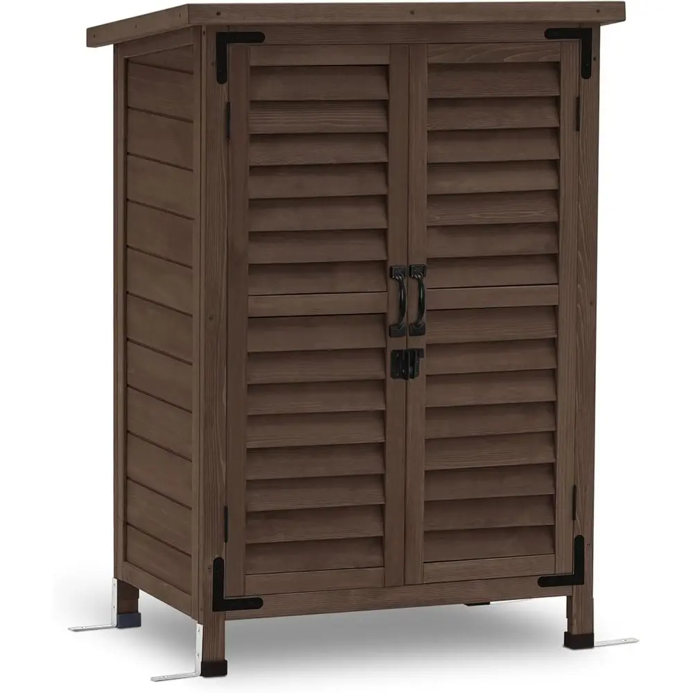 Brown Wooden Outdoor Storage Shed with Removable Shelves, 24.6x18.3x38.2 inches
Brown Wooden Outdoor Storage Shed with Removable Shelves, 24.6x18.3x38.2 inches