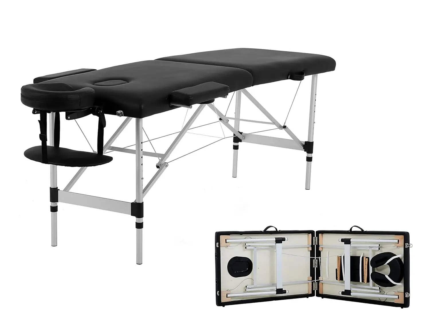 73in Aluminium Portable Massage Table Height Adjustable Foldable w Carry Case Face Cradle Hand Pallet for Spa Travel, Custom
73in Aluminium Portable Massage Table Height Adjustable Foldable w Carry Case Face Cradle Hand Pallet for Spa Travel, Custom