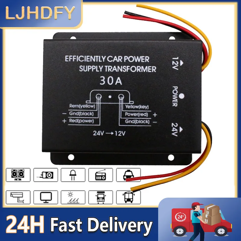 DC-DC 24V to 12V Power Supply Voltage Converter 10A 15A 20A 30A Step Down Module Adapter Efficiently Car Power Supply Transforme
DC-DC 24V to 12V Power Supply Voltage Converter 10A 15A 20A 30A Step Down Module Adapter Efficiently Car Power Supply Transforme