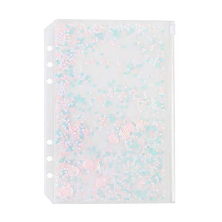 2 Pack Clear Plastic Zipper Pockets Envelopes for A5 6-Ring Binder Notebook, Built-in Glitter Flakes Decorations A5 Size
2 Pack Clear Plastic Zipper Pockets Envelopes for A5 6-Ring Binder Notebook, Built-in Glitter Flakes Decorations A5 Size