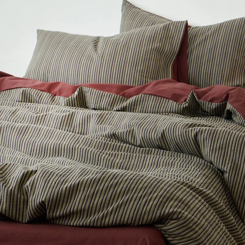 Retro Stripe 100% Cotton Bedding Set 4-PCS, Soft Washed Colorful Jacquard Duvet Cover, Sheet & Pillowcase
Retro Stripe 100% Cotton Bedding Set 4-PCS, Soft Washed Colorful Jacquard Duvet Cover, Sheet & Pillowcase