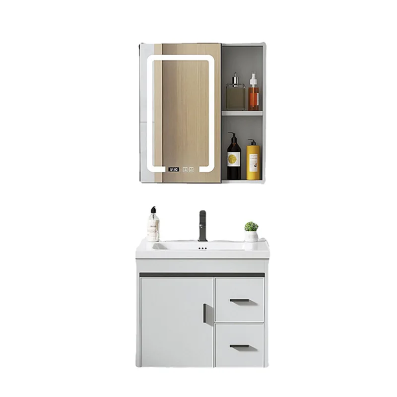 Space aluminum drawer bathroom cabinet combination integrated intelligent defogging mirror rock slab
Space aluminum drawer bathroom cabinet combination integrated intelligent defogging mirror rock slab