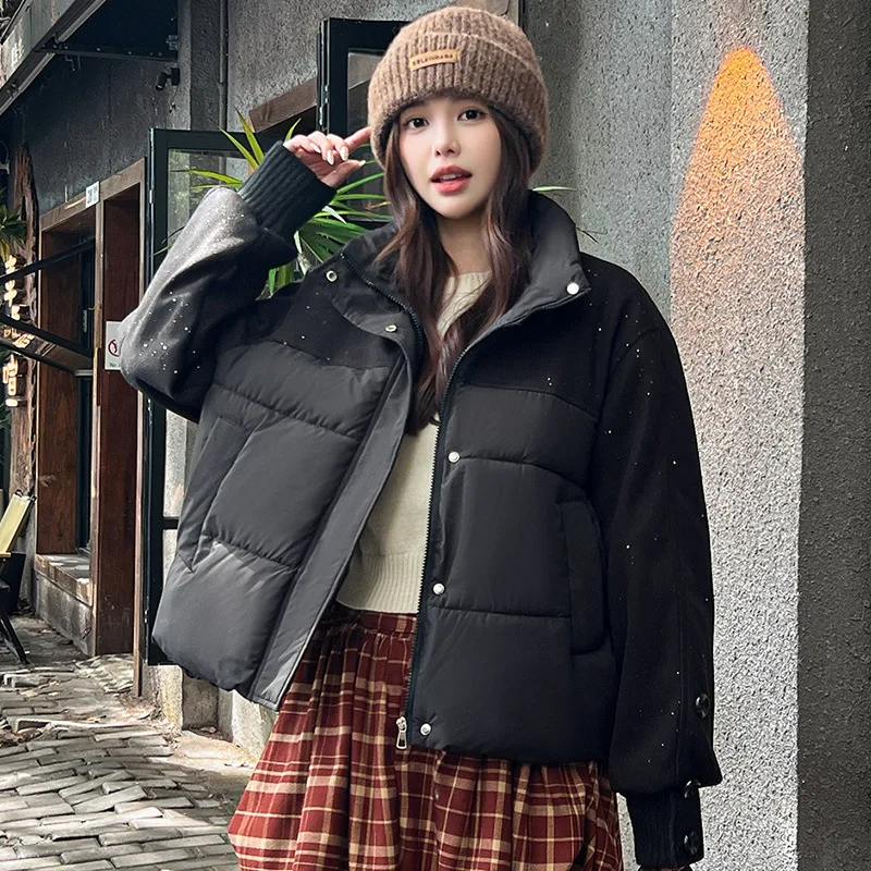 Одежда с хлопковой подкладкой и блестками, теплая одежда, женская куртка, зима 202, новинка 202, короткая верхняя одежда с воротником-стойкой, парки
Одежда с хлопковой подкладкой и блестками, теплая одежда, женская куртка, зима 202, новинка 202, короткая верхняя одежда с воротником-стойкой, парки