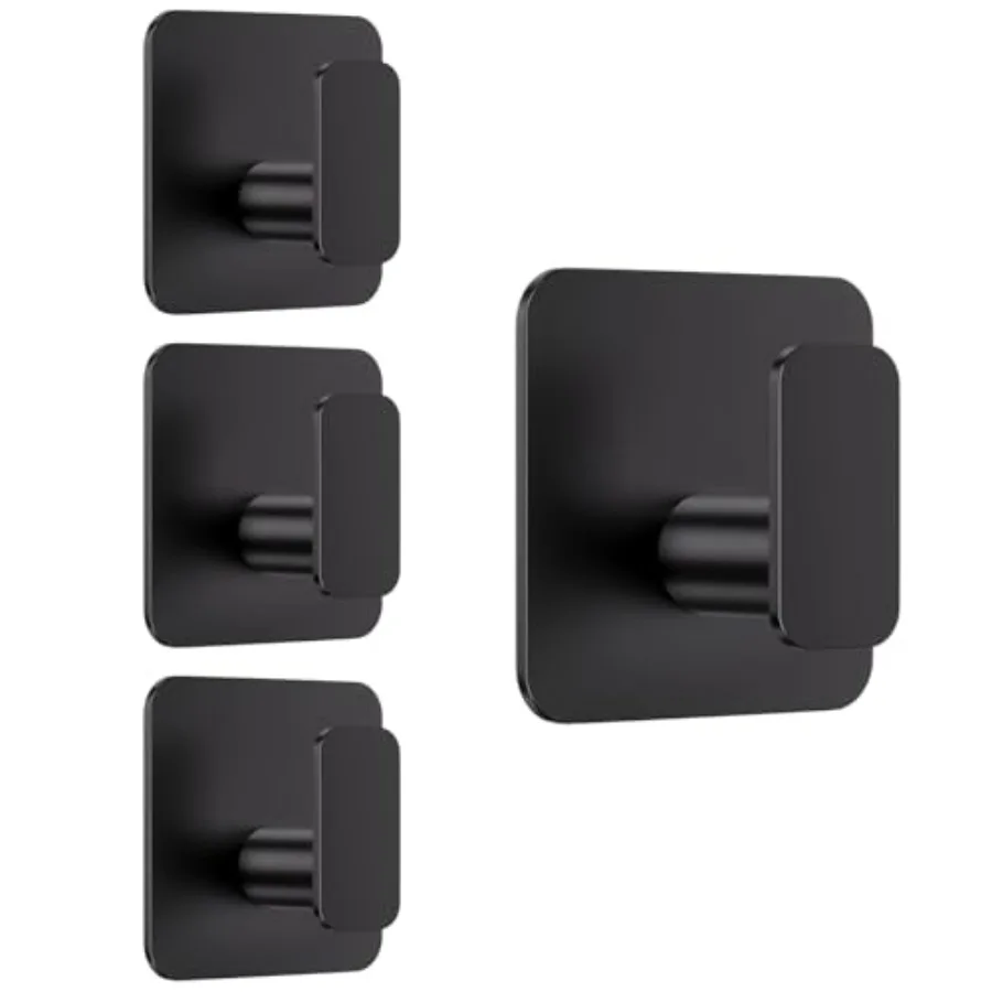 Black Hooks for Hanging Heavy Duty, Adhesive Hooks for Shower, Bathroom, Kitchen, Robe, Towel, Coat, Waterproof and Rustproof H
Black Hooks for Hanging Heavy Duty, Adhesive Hooks for Shower, Bathroom, Kitchen, Robe, Towel, Coat, Waterproof and Rustproof H