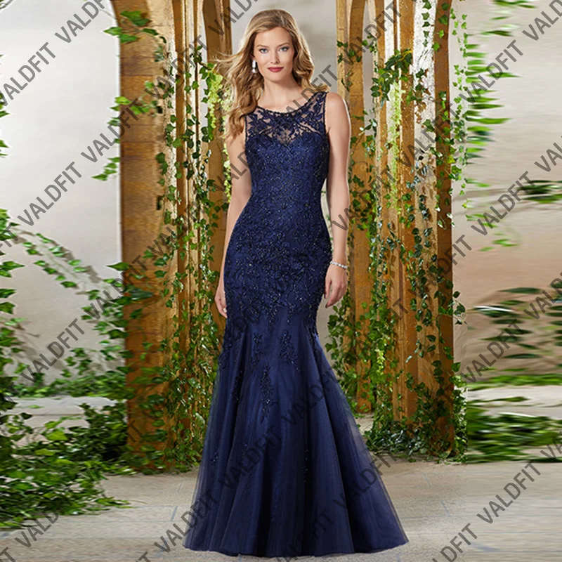 Customized Long Mermaid Navy Blue Mother of the Bride Dresses Scoop Neckline Wedding Party Dress Robes Invitee Mariage
Customized Long Mermaid Navy Blue Mother of the Bride Dresses Scoop Neckline Wedding Party Dress Robes Invitee Mariage