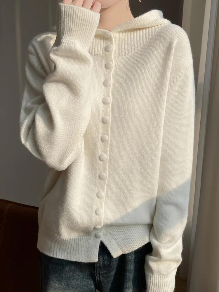 Spring 2026 Korean Sle Soft Knitted Hooded Single Button Cardigan Women's Loose Casual ort Sve Long Sve Color
Spring 2026 Korean Sle Soft Knitted Hooded Single Button Cardigan Women's Loose Casual ort Sve Long Sve Color