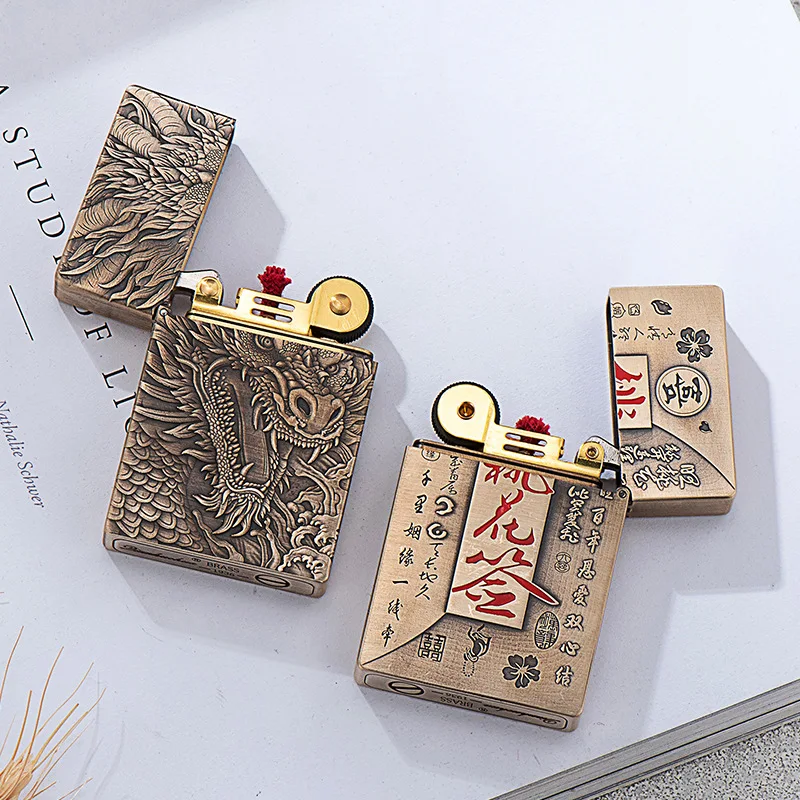 Pure Copper Unusual Vintage Engraved Metal Kerosenes Lighter High-grade Windproof Smoking Accessories Gadgets for Men
Pure Copper Unusual Vintage Engraved Metal Kerosenes Lighter High-grade Windproof Smoking Accessories Gadgets for Men