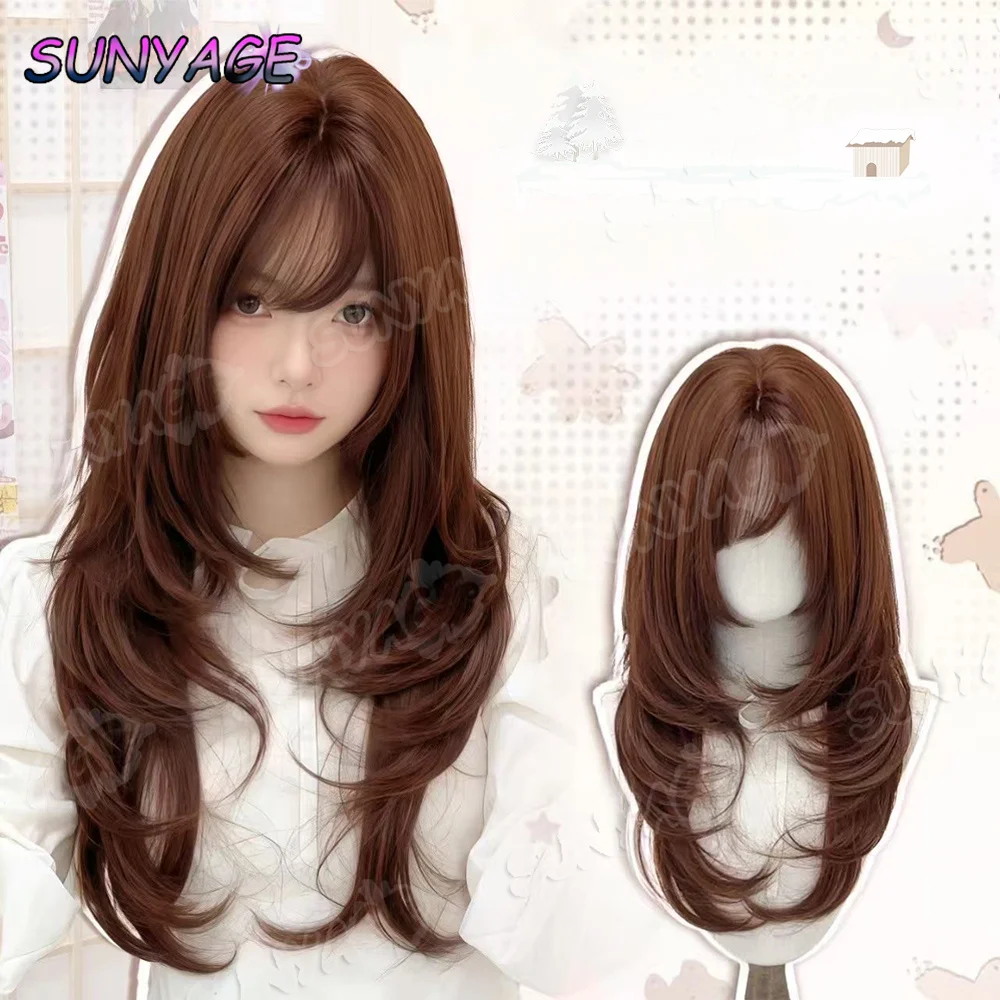 SUNYAGE Synthetic high-level orange-brown long straight hair wig Korean hairstyle women's natural heat-resistant wig
SUNYAGE Synthetic high-level orange-brown long straight hair wig Korean hairstyle women's natural heat-resistant wig