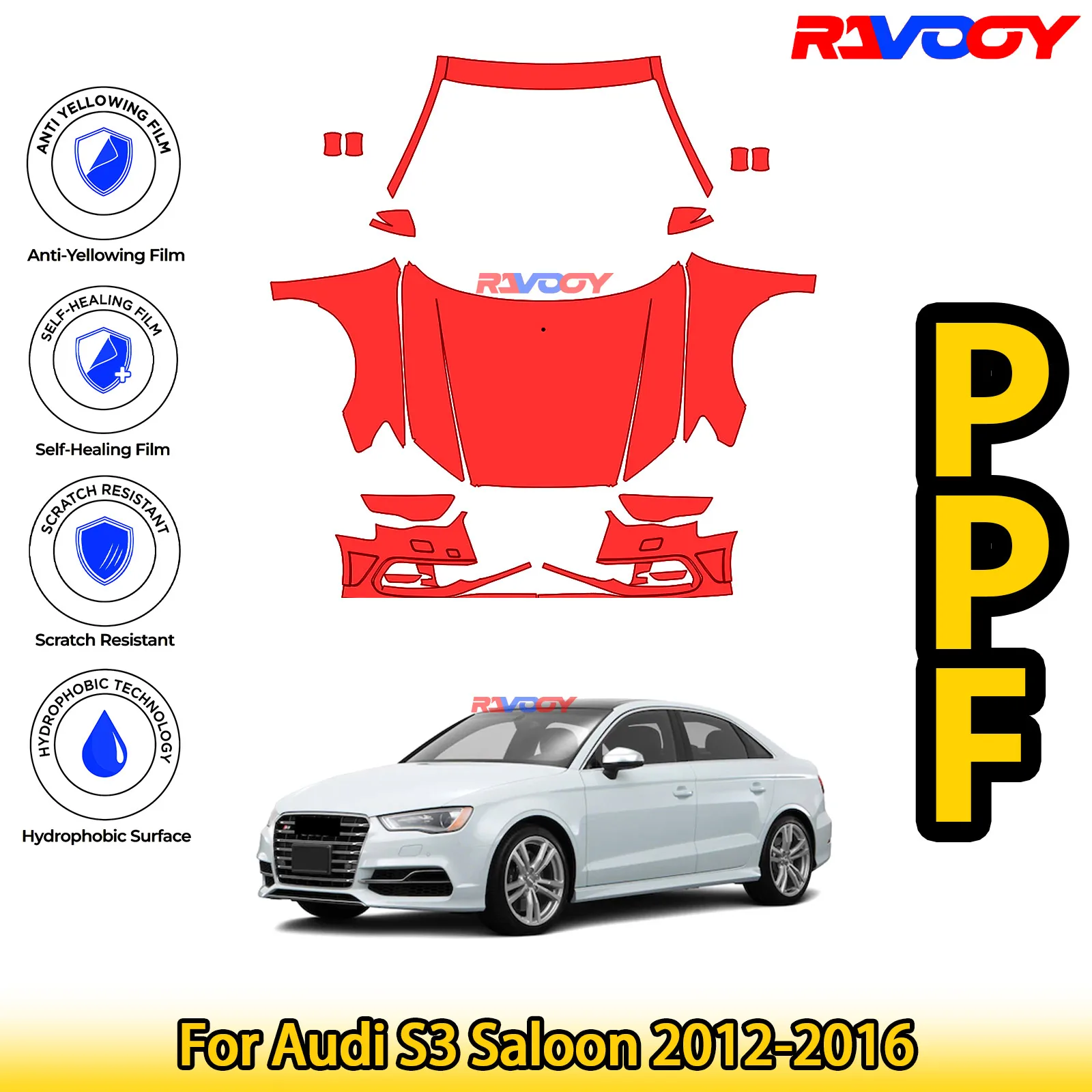 Для Audi S3 седан 2012-2016 глянцевая матовая черная предварительно вырезанная передняя защитная пленка PPF комплект
Для Audi S3 седан 2012-2016 глянцевая матовая черная предварительно вырезанная передняя защитная пленка PPF комплект