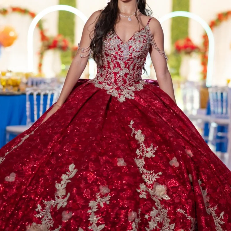 Shiny Burgundy Quinceanera Dress off-shoulder Glitter 3D Flower Decal Long tail Lace vestidos de 15 Quinceanera Customize
Shiny Burgundy Quinceanera Dress off-shoulder Glitter 3D Flower Decal Long tail Lace vestidos de 15 Quinceanera Customize