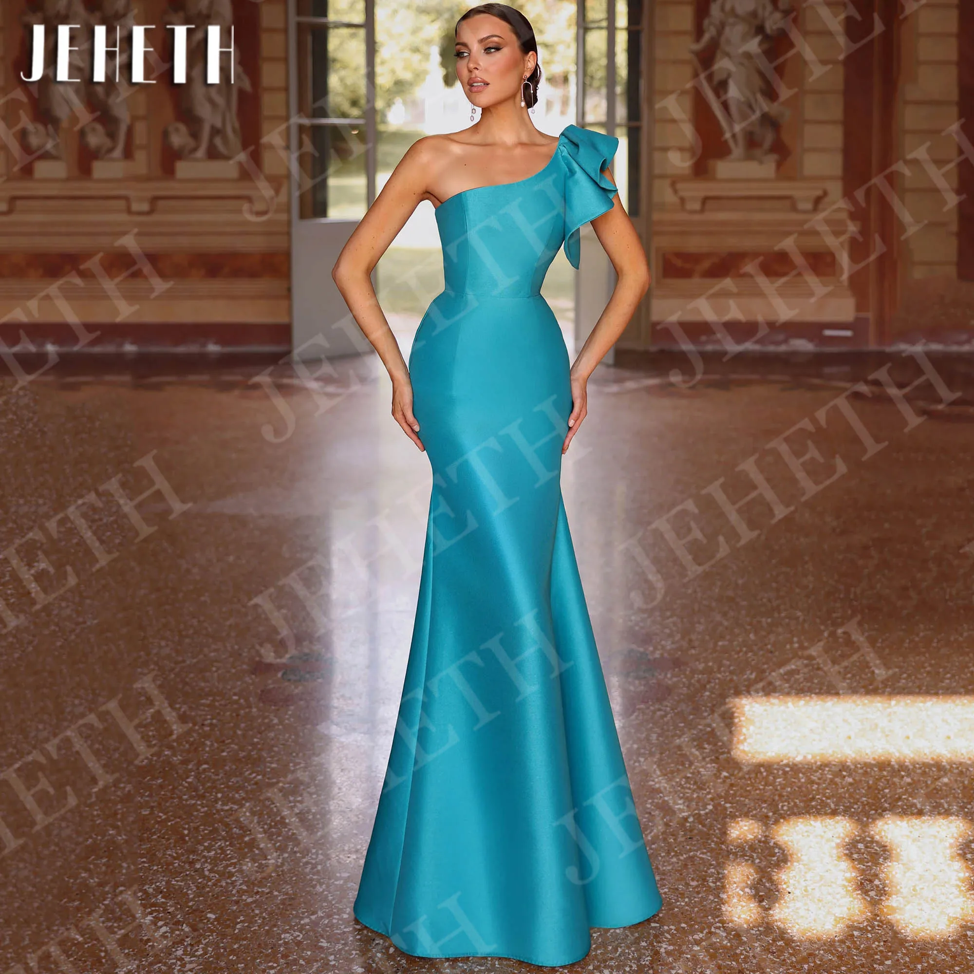 JEHETH One Shoulder Mermaid Evening Dress for Women Floor Length Elegant Satin Formal Occasion Dresses Customized فستان س
JEHETH One Shoulder Mermaid Evening Dress for Women Floor Length Elegant Satin Formal Occasion Dresses Customized فستان س