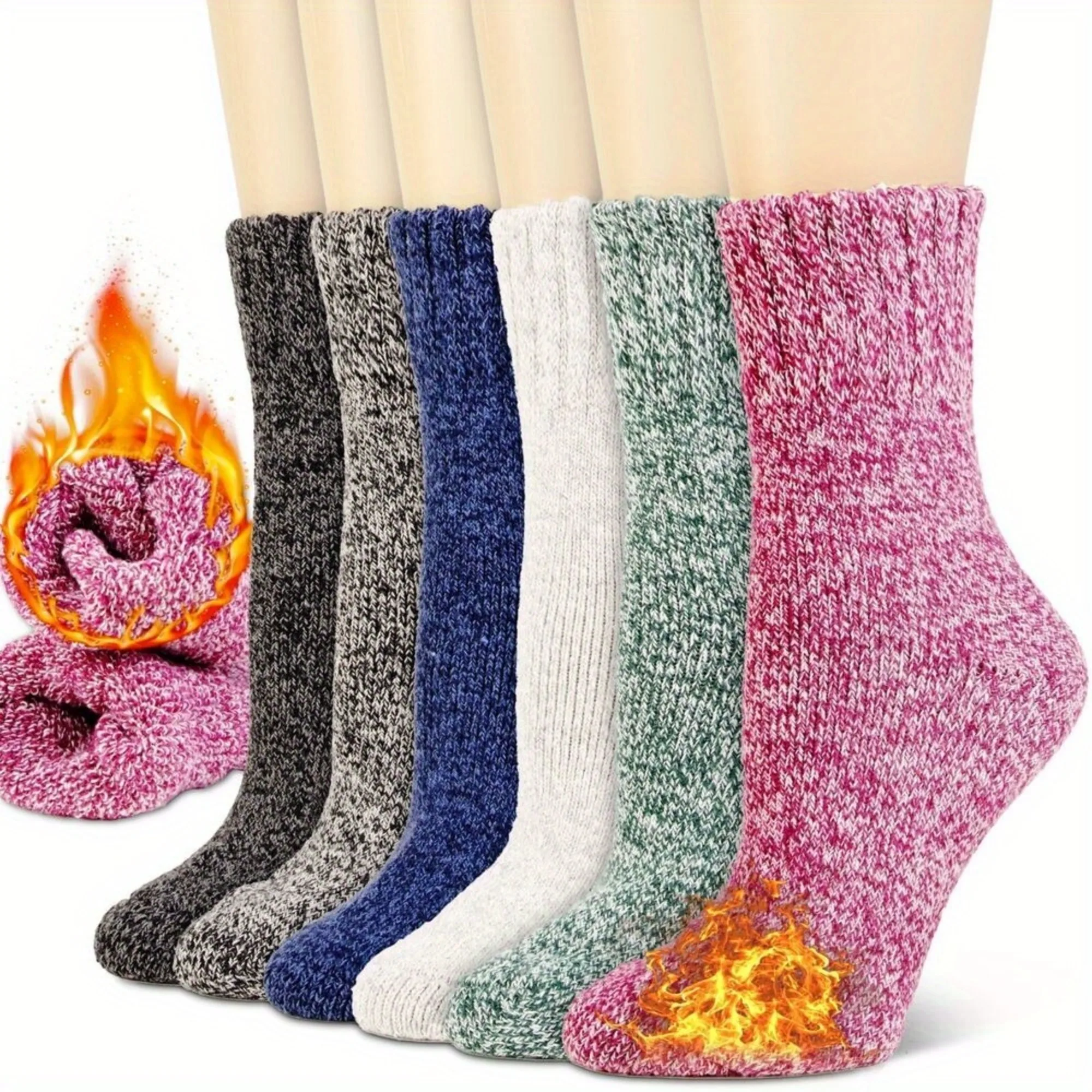 6 Pairs Womens Winter Warm Thermal Lambs Wool Merino Heavy Duty Boot Socks
6 Pairs Womens Winter Warm Thermal Lambs Wool Merino Heavy Duty Boot Socks