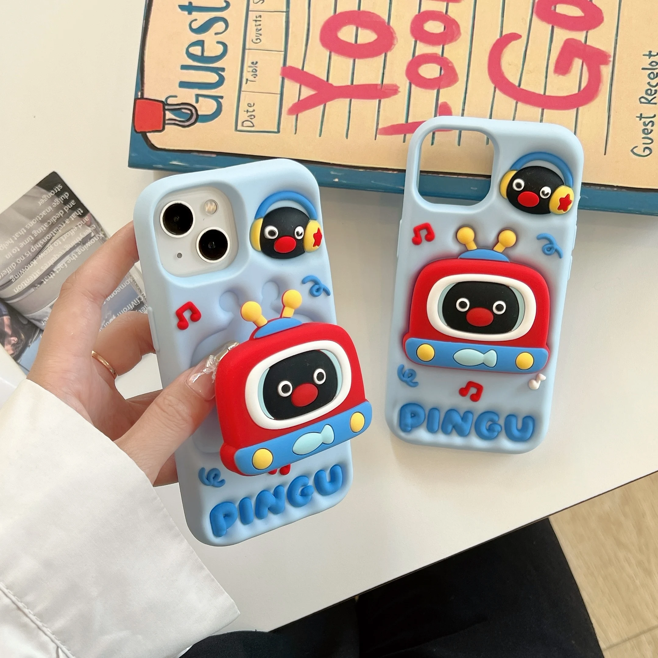 Telescopic Bracket Penguin,3D Cute Cartoon Soft Silicone Case Phone Back Cover For iPhone 13 14 15Pro 16 Promax 12Promax, Shell 
Telescopic Bracket Penguin,3D Cute Cartoon Soft Silicone Case Phone Back Cover For iPhone 13 14 15Pro 16 Promax 12Promax, Shell