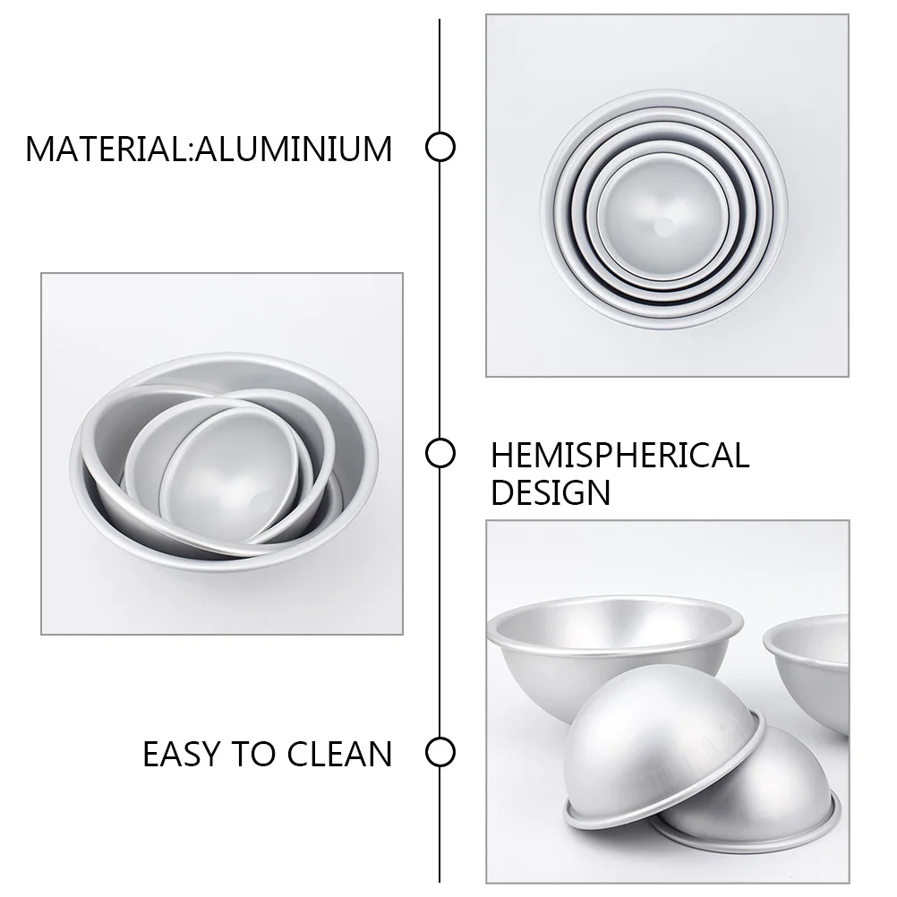 Semi-circle Mold Baking Moulds Aluminium Cake Semicircle Shape Hemisphere Aluminum Pan
Semi-circle Mold Baking Moulds Aluminium Cake Semicircle Shape Hemisphere Aluminum Pan
