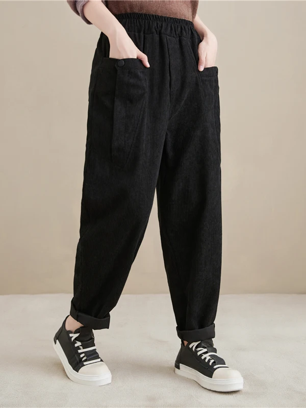 Large Size Retro Corduroy Harem Pants Women's Elastic Waist Patchwork Striped Long Trousers Casual High Waist Lantern Pants
Large Size Retro Corduroy Harem Pants Women's Elastic Waist Patchwork Striped Long Trousers Casual High Waist Lantern Pants