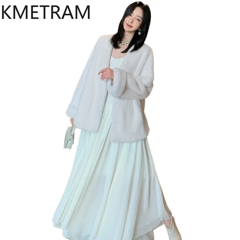 KMETRAM Women's Real Mink Fur Coats Winter Warm V-Neck Fur Jacket Luxury Natural Fur Coat Woman Clothes 2026 New Arrival casaco
KMETRAM Women's Real Mink Fur Coats Winter Warm V-Neck Fur Jacket Luxury Natural Fur Coat Woman Clothes 2026 New Arrival casaco
