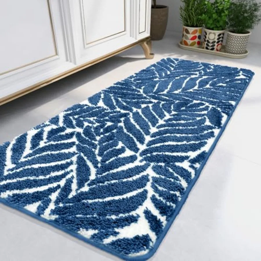 Blue Bathroom Runner Rug - Blue Long Bath Mat Runner Large Leaf Bath Rugs Non Slip Washable Bath Rug for Bathroom Floor Cute Re
Blue Bathroom Runner Rug - Blue Long Bath Mat Runner Large Leaf Bath Rugs Non Slip Washable Bath Rug for Bathroom Floor Cute Re