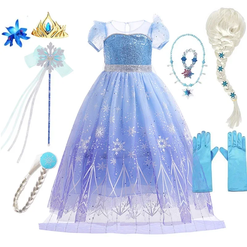 Sequin Elsa Dresses for Girls Princess Cosplay Snow Queen Clothes Halloween Costume for Kids 4-10 Years Christmas Birthday Gifts
Sequin Elsa Dresses for Girls Princess Cosplay Snow Queen Clothes Halloween Costume for Kids 4-10 Years Christmas Birthday Gifts