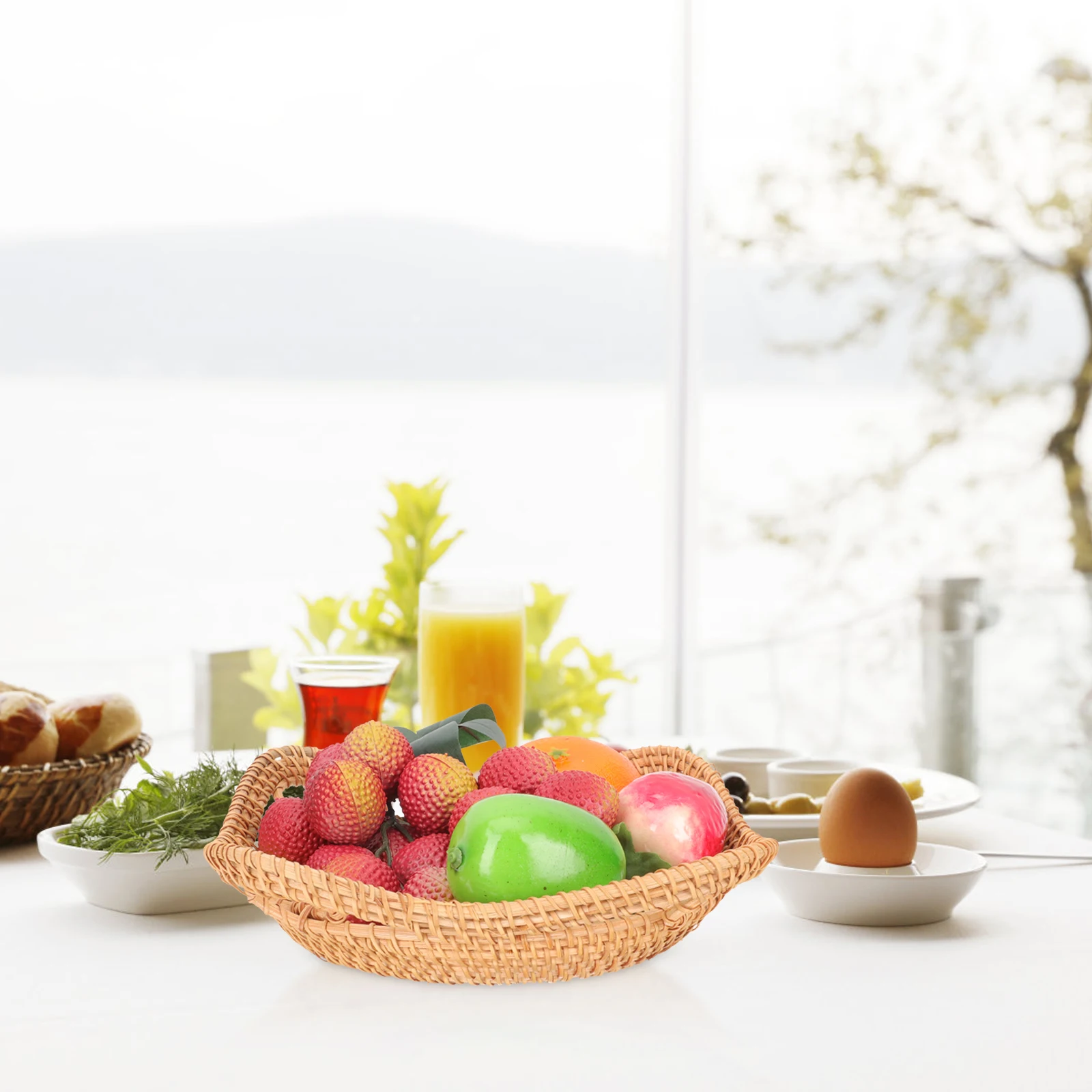 Snack Fruit Plate Woven Basket Household Tray Bread Storage Multifunction Food Home Kitchen Rattan Natural Storage Basket
Snack Fruit Plate Woven Basket Household Tray Bread Storage Multifunction Food Home Kitchen Rattan Natural Storage Basket