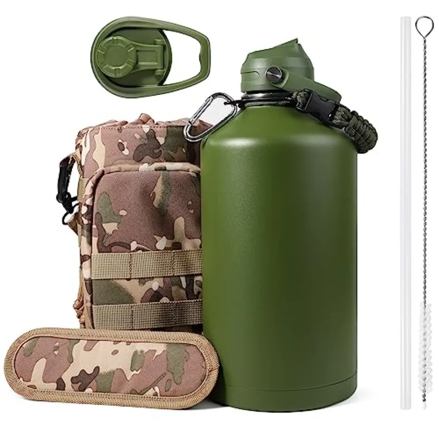 128 oz Insulated Water Bottle with Straw, Large One Gallon Stainless Steel Water Jug with Carrying Pouch, Keep Hot and Cold, 1
128 oz Insulated Water Bottle with Straw, Large One Gallon Stainless Steel Water Jug with Carrying Pouch, Keep Hot and Cold, 1
