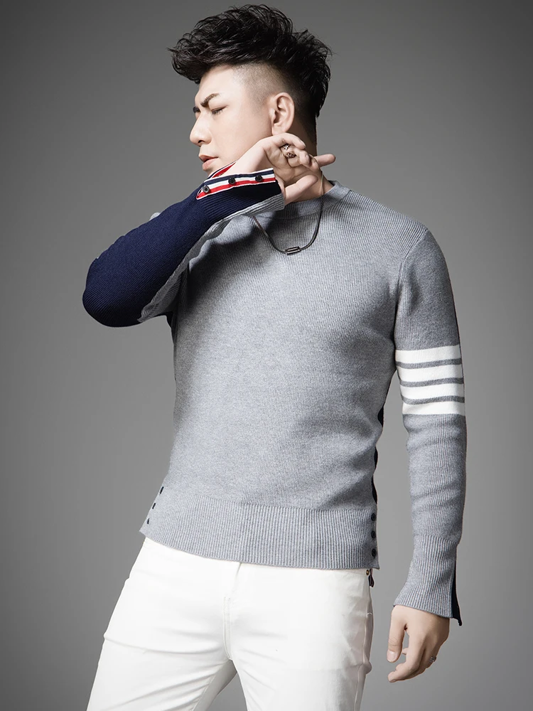 Мужской вязаный свитер с длинным рукавом и круглым вырезом, осенне-зимняя новинка, корейская версия, приталенный крой, базовый слой, модная брендовая верхняя одежда
Мужской вязаный свитер с длинным рукавом и круглым вырезом, осенне-зимняя новинка, корейская версия, приталенный крой, базовый слой, модная брендовая верхняя одежда