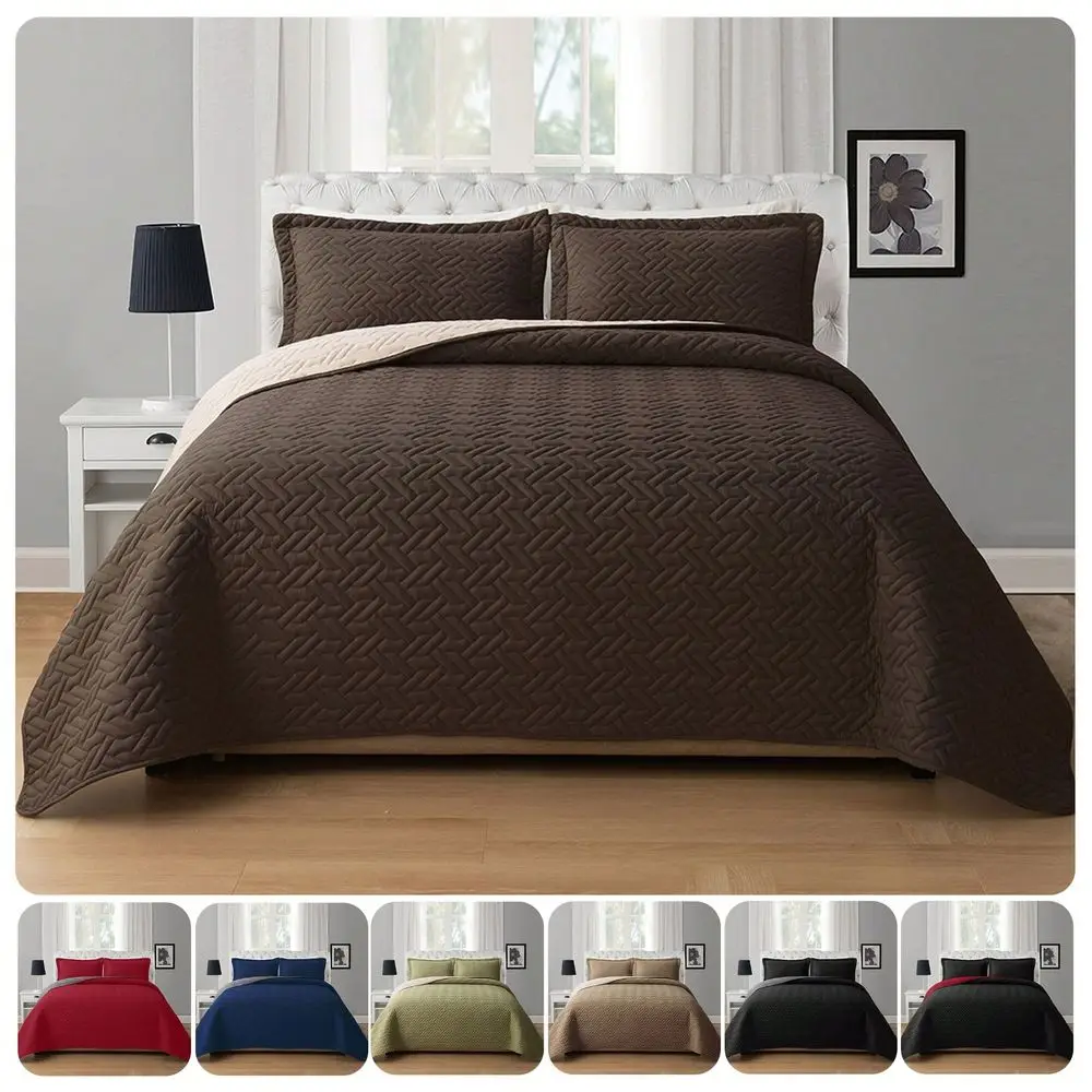 3pcs Quilt Set Bedspreads, UltraSoft Comfortable Bedspread With 2 Pillow Shams Bedding, Machine Washable, Quilted Reve
3pcs Quilt Set Bedspreads, UltraSoft Comfortable Bedspread With 2 Pillow Shams Bedding, Machine Washable, Quilted Reve