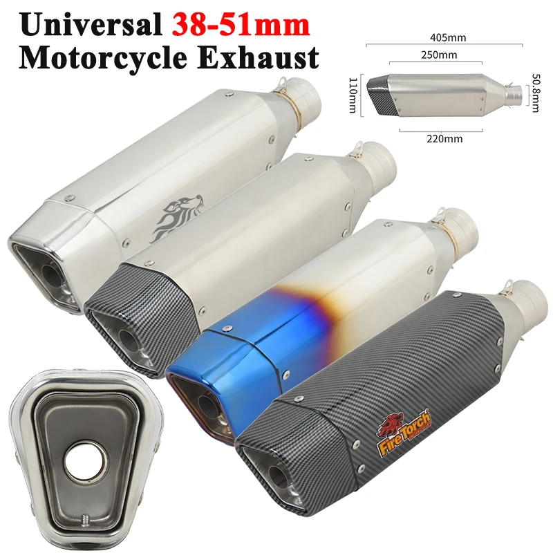 Motorcycle Exhaust Systems Universal 51mm Pipe Escape Muffler DB Killer For PCX125 450MT 800MT ZX6R MT09 GSR750 400X KTM390 CBR
Motorcycle Exhaust Systems Universal 51mm Pipe Escape Muffler DB Killer For PCX125 450MT 800MT ZX6R MT09 GSR750 400X KTM390 CBR
