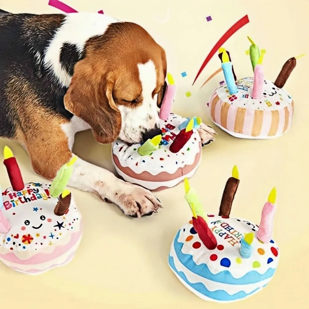New Birthday Cake Dog Toys Bite Resistant Interactive Gnaw Toys Puppy Teething 16cm Sound Making Toys Party Decor
New Birthday Cake Dog Toys Bite Resistant Interactive Gnaw Toys Puppy Teething 16cm Sound Making Toys Party Decor