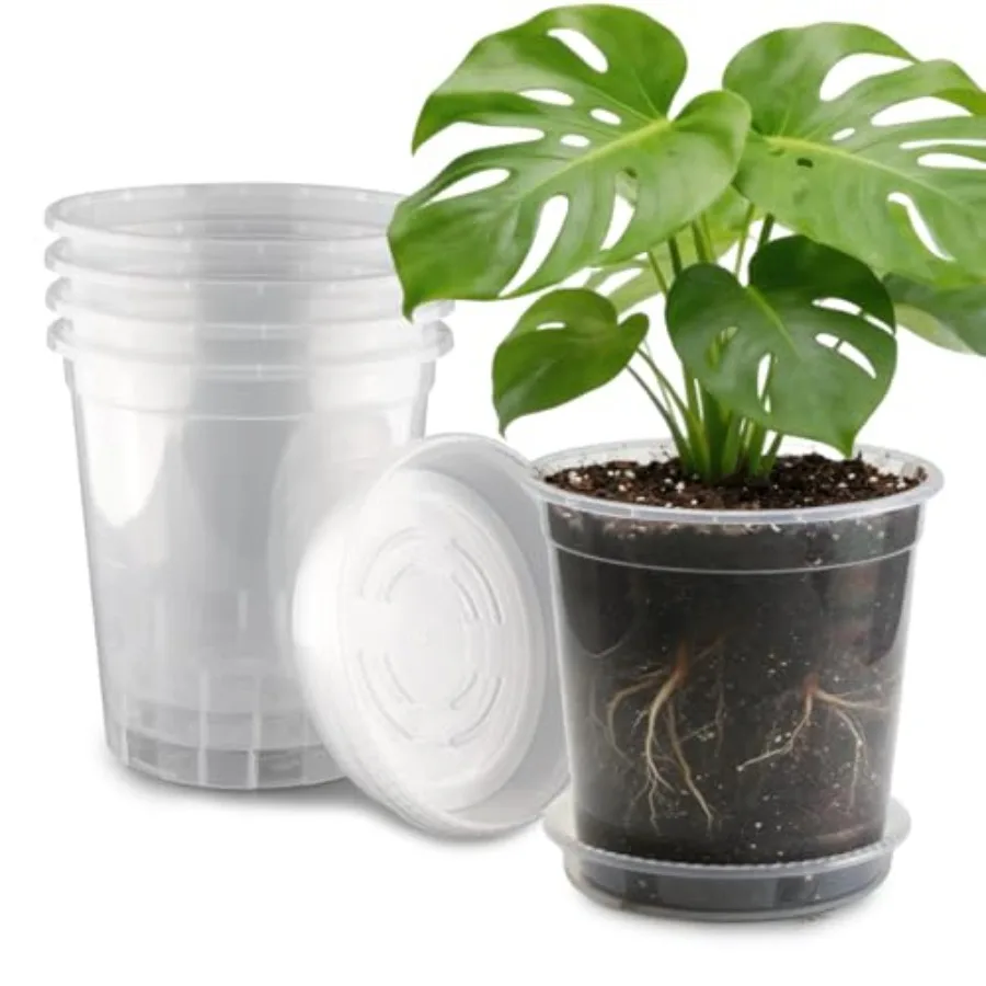 Clear Nursery Pots with Saucers P, 10 Inch Round Plastic Plant Pots with Drainage Holes
Clear Nursery Pots with Saucers P, 10 Inch Round Plastic Plant Pots with Drainage Holes