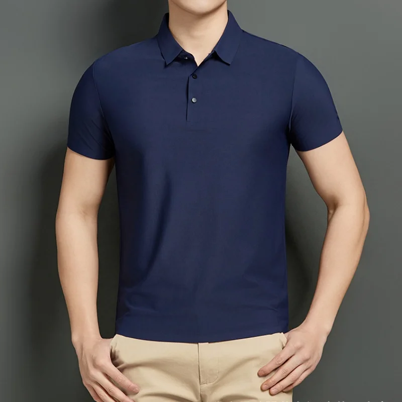 Men Ice Silk Short-Sleeved T-Shirt Large Size Quick-Drying Stretch Nylon Lapel Shirt for Summer Comfortable Breathable Clothing
Men Ice Silk Short-Sleeved T-Shirt Large Size Quick-Drying Stretch Nylon Lapel Shirt for Summer Comfortable Breathable Clothing