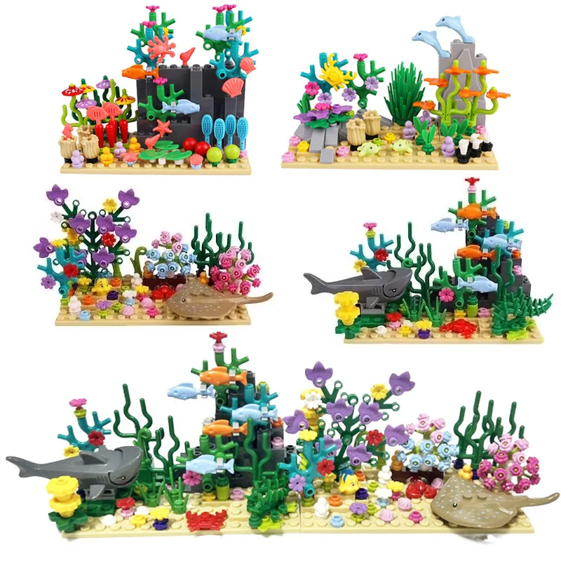 Ocean Animal Plant Scene Model Building Blocks Underwater Animals Shark/Fish/Seaweed Coral Assembled Puzzle MOC Bricks Toy Gifts
Ocean Animal Plant Scene Model Building Blocks Underwater Animals Shark/Fish/Seaweed Coral Assembled Puzzle MOC Bricks Toy Gifts