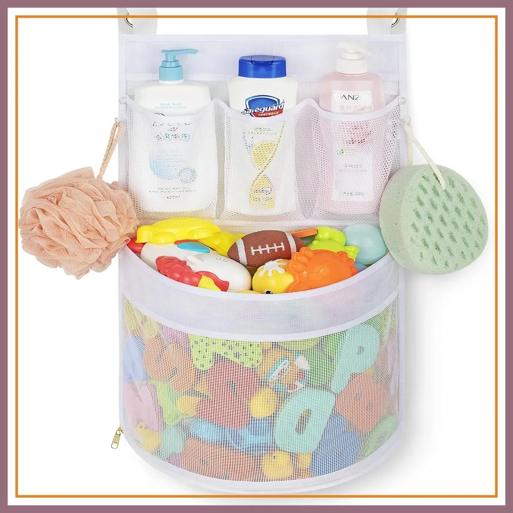 Quick-Dry Bath Toy Organizer, Mould Proof, Large Capacity Storage Bag for Bathtub, White
Quick-Dry Bath Toy Organizer, Mould Proof, Large Capacity Storage Bag for Bathtub, White