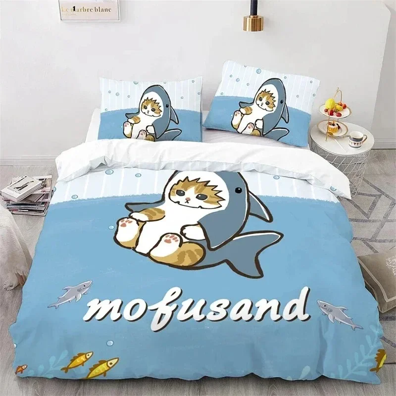 Cute Kitten Duvet Cover Pillow Case Mofusand Anime Shark Cat Bedding Set Single Double Queen Size Teen Gift Room Decor 3PCS set
Cute Kitten Duvet Cover Pillow Case Mofusand Anime Shark Cat Bedding Set Single Double Queen Size Teen Gift Room Decor 3PCS set