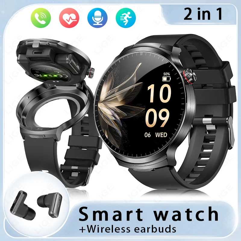 LIGE 2025 2 in 1 Smartwatch with TWS Bluetooth Earphones Heart Rate Blood Oxygen Monitor GPS Track Play Music Smartwatch Fitness
LIGE 2025 2 in 1 Smartwatch with TWS Bluetooth Earphones Heart Rate Blood Oxygen Monitor GPS Track Play Music Smartwatch Fitness