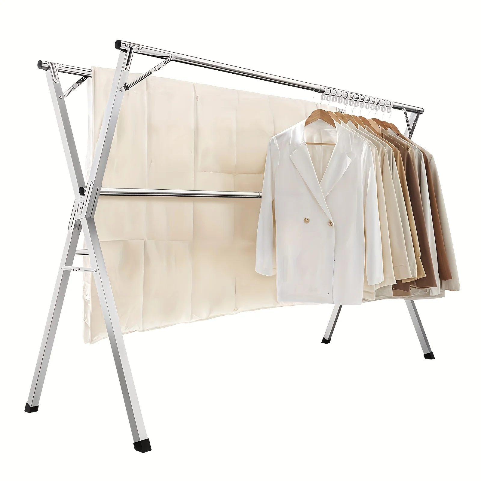 Foldable Clothes Drying Rack Two Types, Retractable Length And Outdoor Indoor Use Durable Metal Drying Rack, Drying Rack Clothing Collapsible, Foldable Laundry Drying Rack, Heavy Duty Stainless Steel Drying Racks Christmas-Luminous INC
Foldable Clothes Drying Rack Two Types, Retractable Length And Outdoor Indoor Use Durable Metal Drying Rack, Drying Rack Clothing Collapsible, Foldable Laundry Drying Rack, Heavy Duty Stainless Steel Drying Racks Christmas-Luminous INC