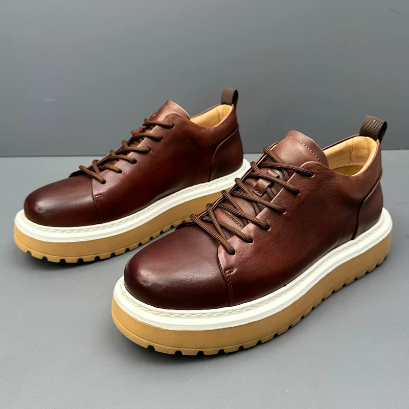 Кожаные мужские повседневные брюки ручной работы с низким верхом Thi Bot Briti Sle Work oes, удобная дышащая резиновая подошва с круглым носком
Кожаные мужские повседневные брюки ручной работы с низким верхом Thi Bot Briti Sle Work oes, удобная дышащая резиновая подошва с круглым носком