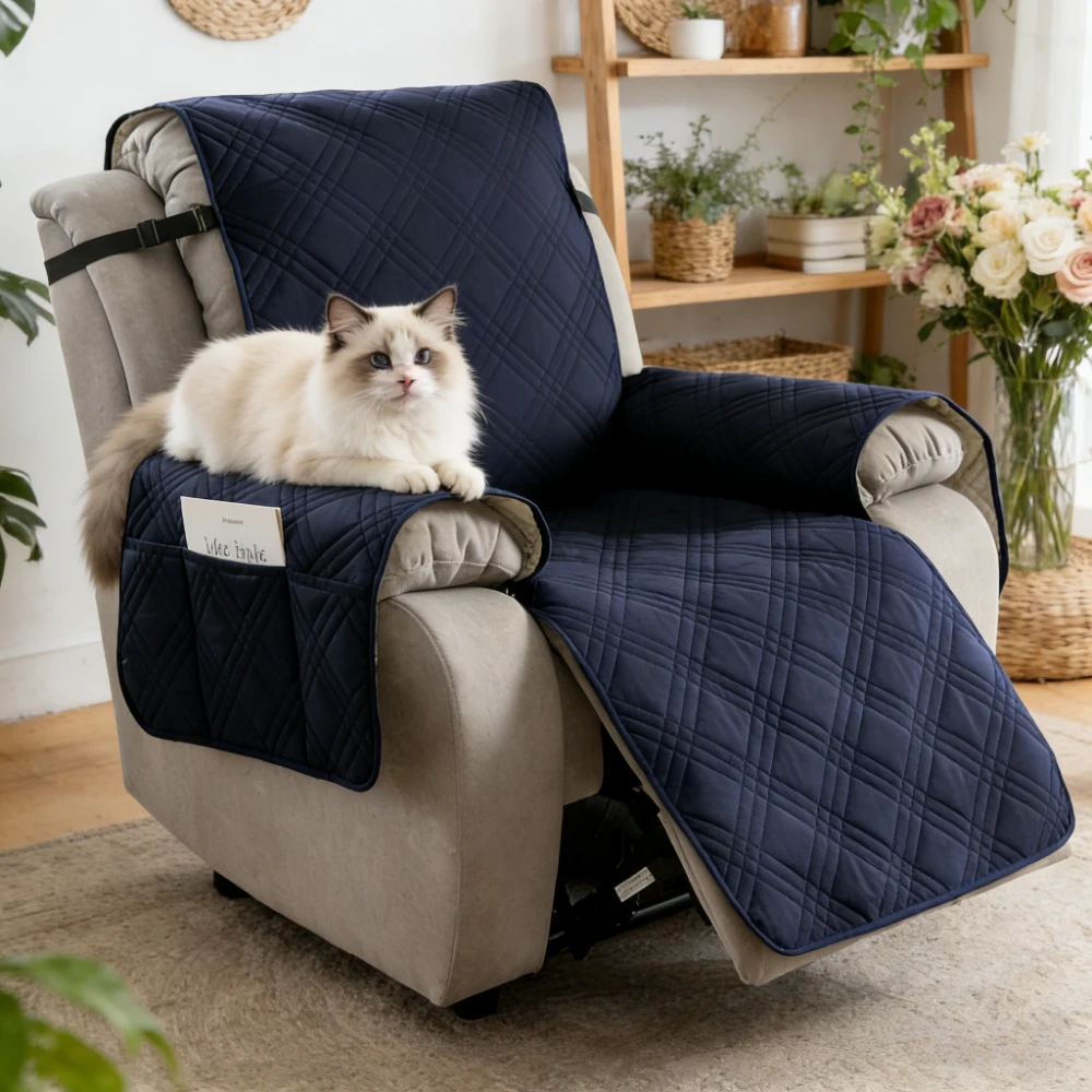 Waterproof Recliner Chair Cover Quilted Armchair Protector with Side Pocket Wear Resistant Furniture Pad for Pets Kids Easy Care
Waterproof Recliner Chair Cover Quilted Armchair Protector with Side Pocket Wear Resistant Furniture Pad for Pets Kids Easy Care
