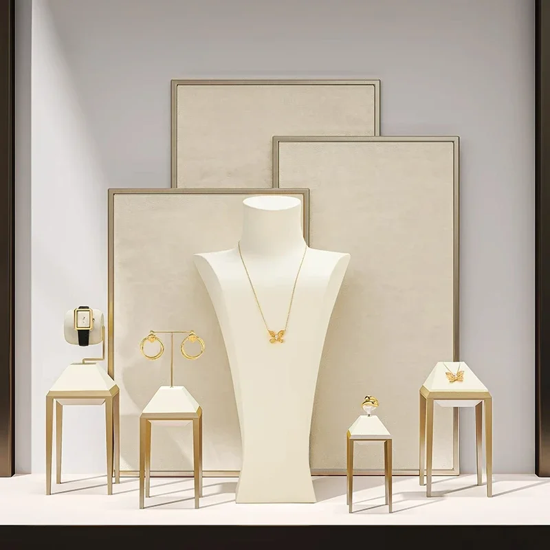 High end jewelry display stand, ultra fiber brushed metal watch necklace, ring, earring jewelry display props
High end jewelry display stand, ultra fiber brushed metal watch necklace, ring, earring jewelry display props