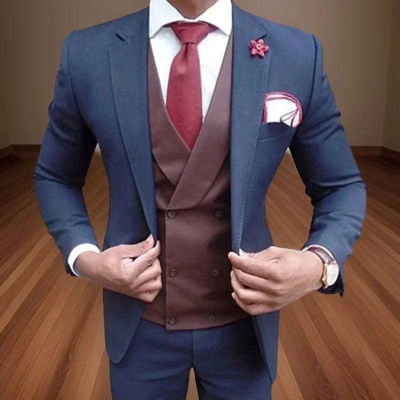 Wedding Tuxedo For Groomsmen Slim Fit 3 Pcs Formal Men Suits Set Jacket With Double Breasted Vest Pants Groom Suit
Wedding Tuxedo For Groomsmen Slim Fit 3 Pcs Formal Men Suits Set Jacket With Double Breasted Vest Pants Groom Suit