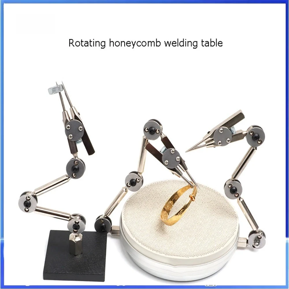 Jewelry Welding Auxiliary Tools Universal Rotating Honeycomb Welding Table Adjustable Dual Arm Clamp Rotatable Base
Jewelry Welding Auxiliary Tools Universal Rotating Honeycomb Welding Table Adjustable Dual Arm Clamp Rotatable Base