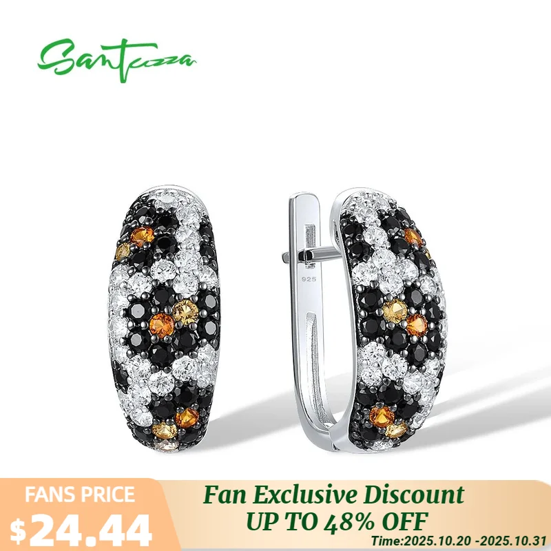 SANTUZZA Pure 925 Sterling Silver Latch Back Earrings For Women Black Spinel White CZ Yellow Nano CZ Trendy Fine Fashion Jewelry
SANTUZZA Pure 925 Sterling Silver Latch Back Earrings For Women Black Spinel White CZ Yellow Nano CZ Trendy Fine Fashion Jewelry